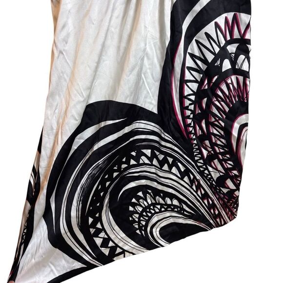Trina Turk Velvet & Silk Y2K Mini Dress Sleeveless Black White Patterned Size 8 - Picture 5 of 9